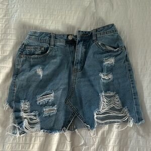 Mini denim skirt